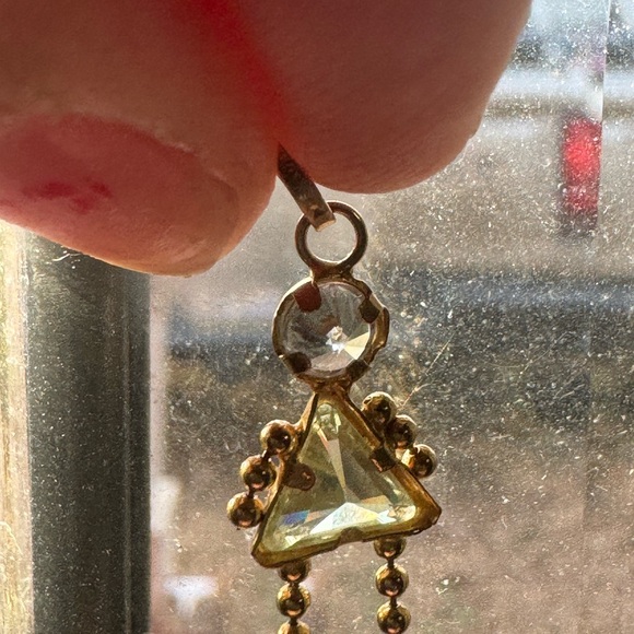 Vintage Italy 14k Yellow Gold Ladies Little Girl Charm Pendant Peridot CZ August - Picture 2 of 6